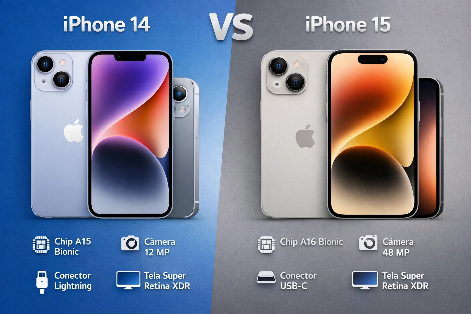Comparativo iPhone 14 vs iPhone 15: diferenças, ficha técnica e qual vale mais a pena