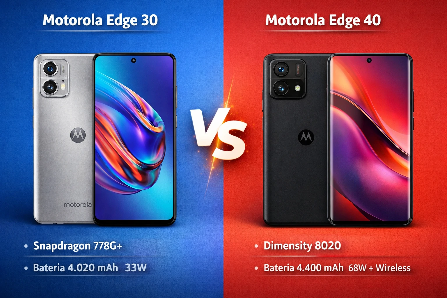 Comparando Motorola Edge 30 e 40