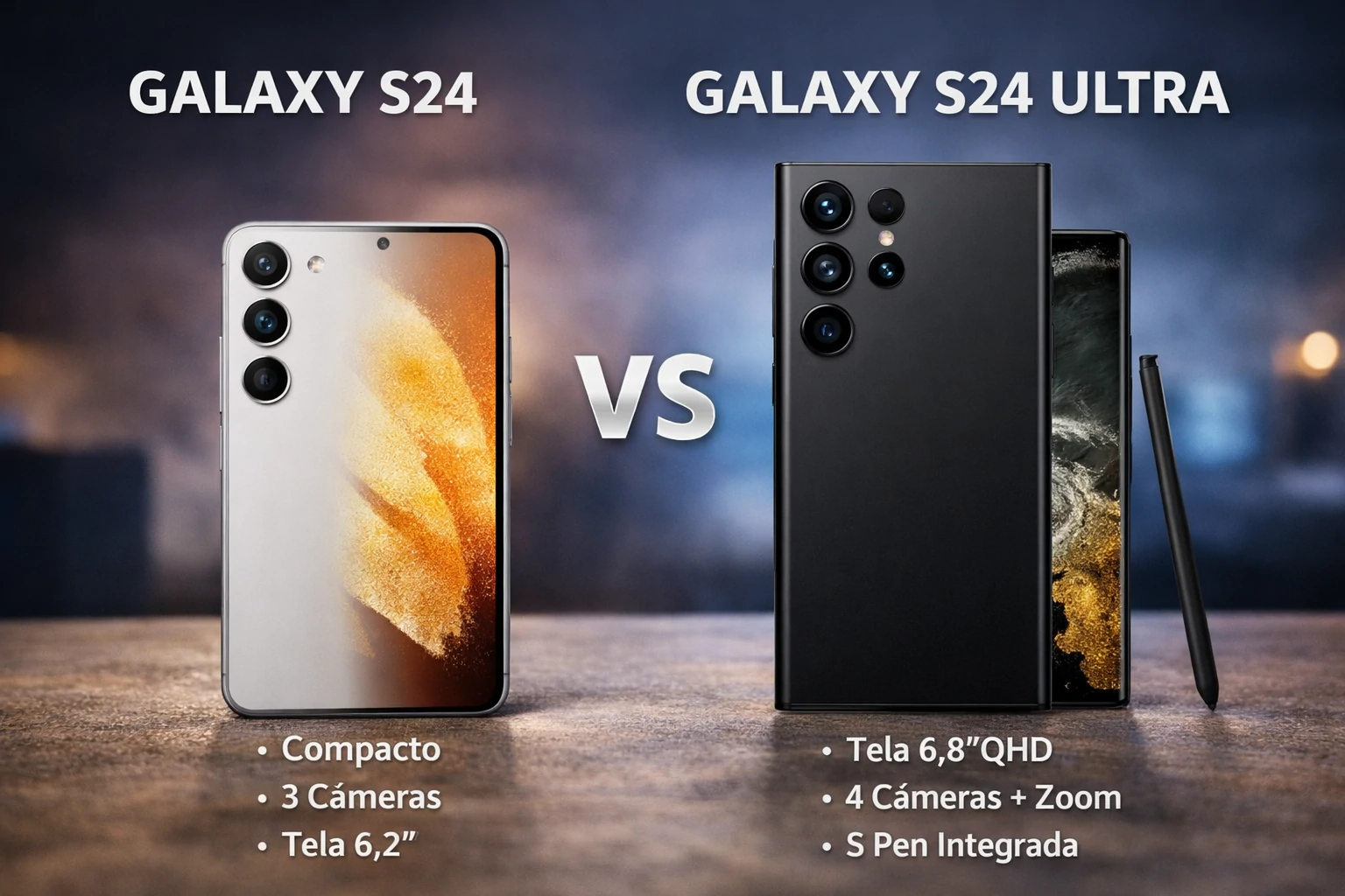 Galaxy S24 vs S24 Ultra: comparação completa e detalhada