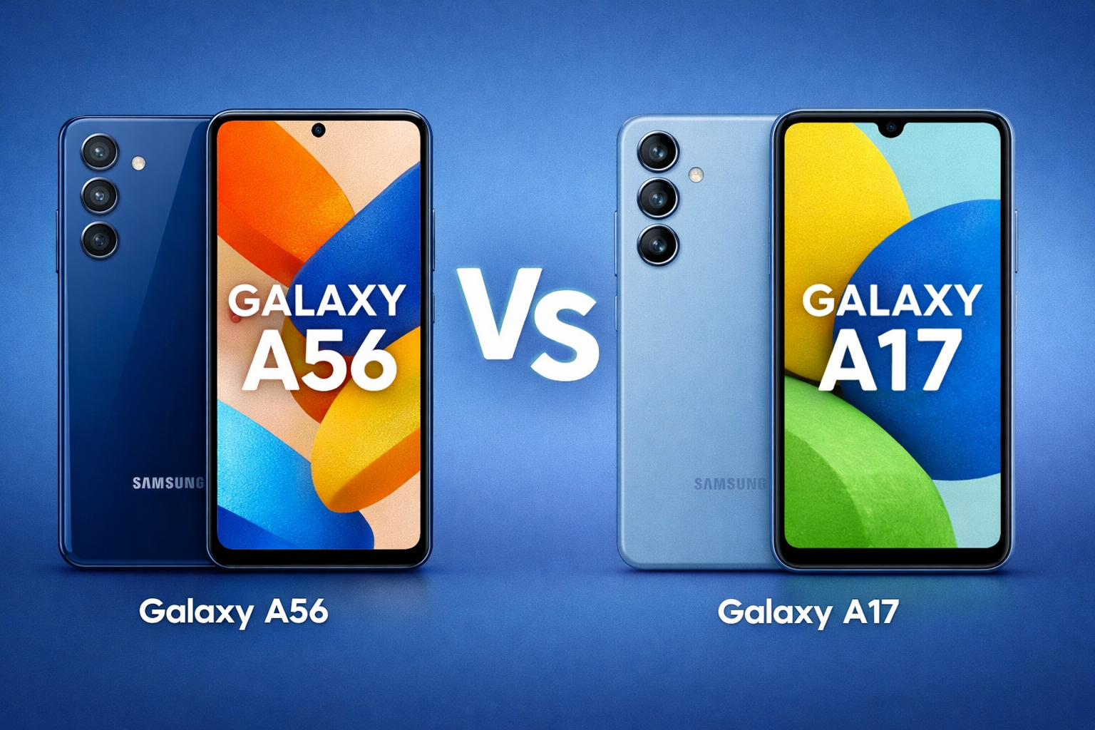 Galaxy A56 vs Galaxy A17: comparação completa, diferenças e custo-benefício