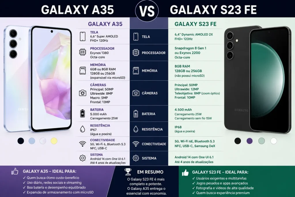 Galaxy A35 vs S23 FE