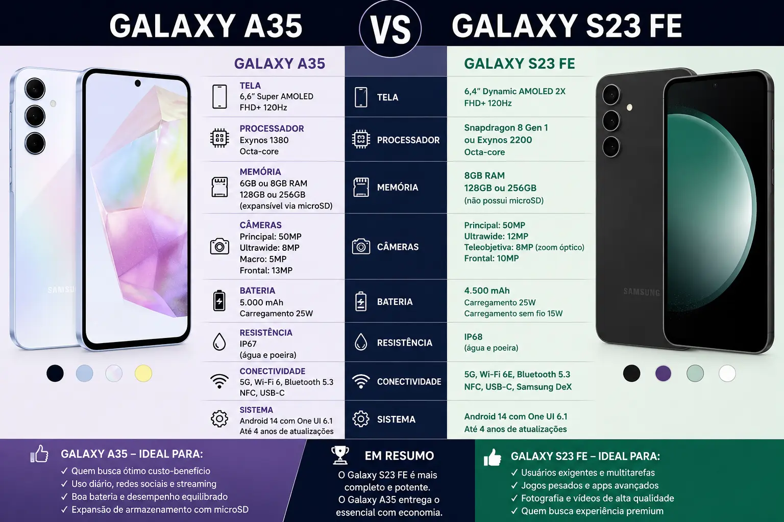 Galaxy A35 vs S23 FE