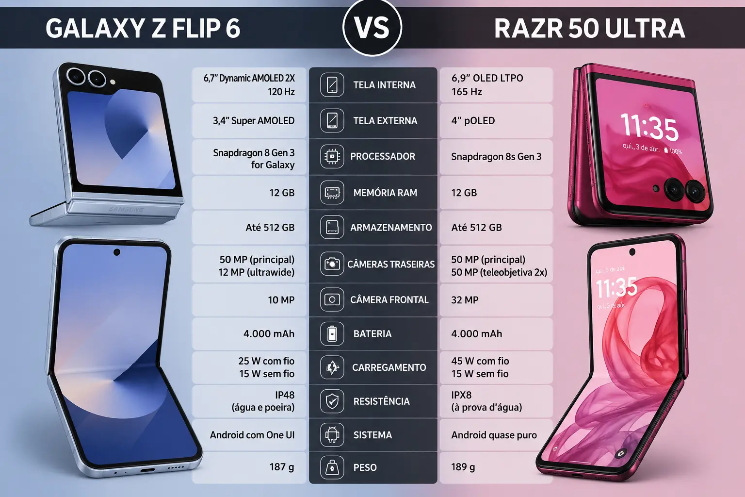 Galaxy Z FLip 6 vs Razr 50 Ultra